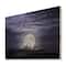 Designart - Full Moon Rising In A Cloudy Night - Nautical & Coastal Print on Natural Pine Wood